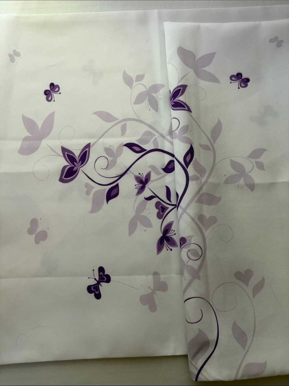 Purple Floral Vine Pillow Shams Cover Set - White & Purple (2) shams 20”x20”